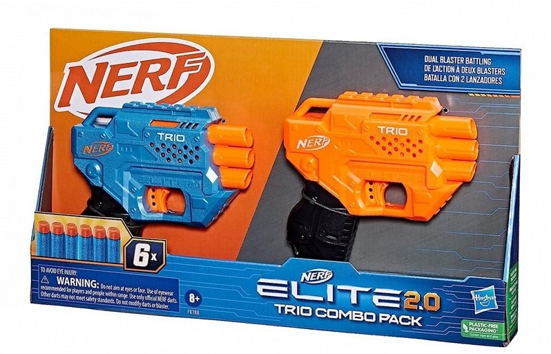 Nerf Elite 2.0 Contender 19,5x50cm & Trio Combo Pack 22x40cm assortitis