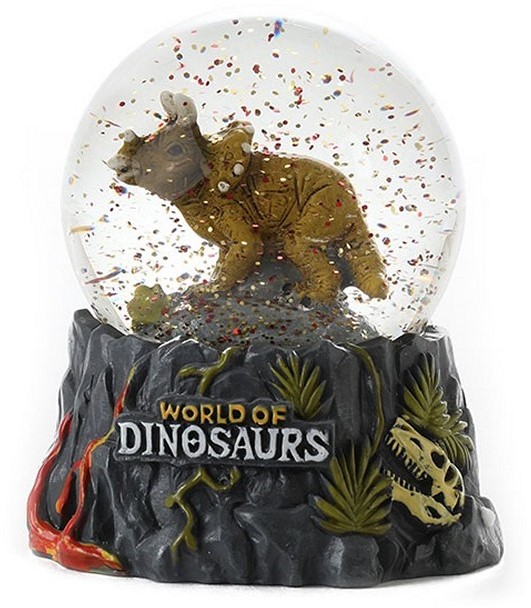 WORLD OF DINOSAURS Snow globe Dino 3 assorted 6,5x9cm